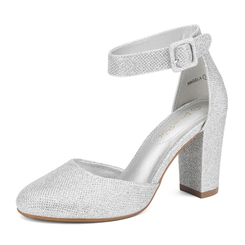 Dream Paris chunky heel Silver Women's Heels
